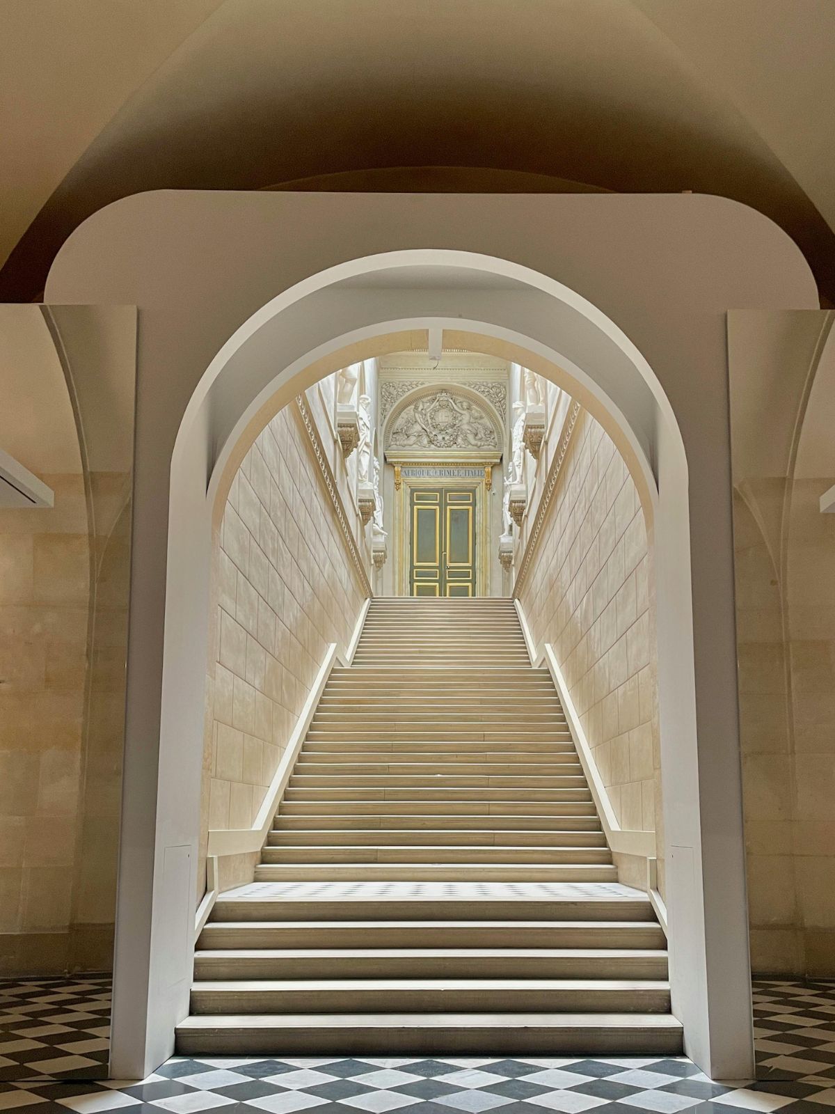 Louvre archway and staircase, Paris
